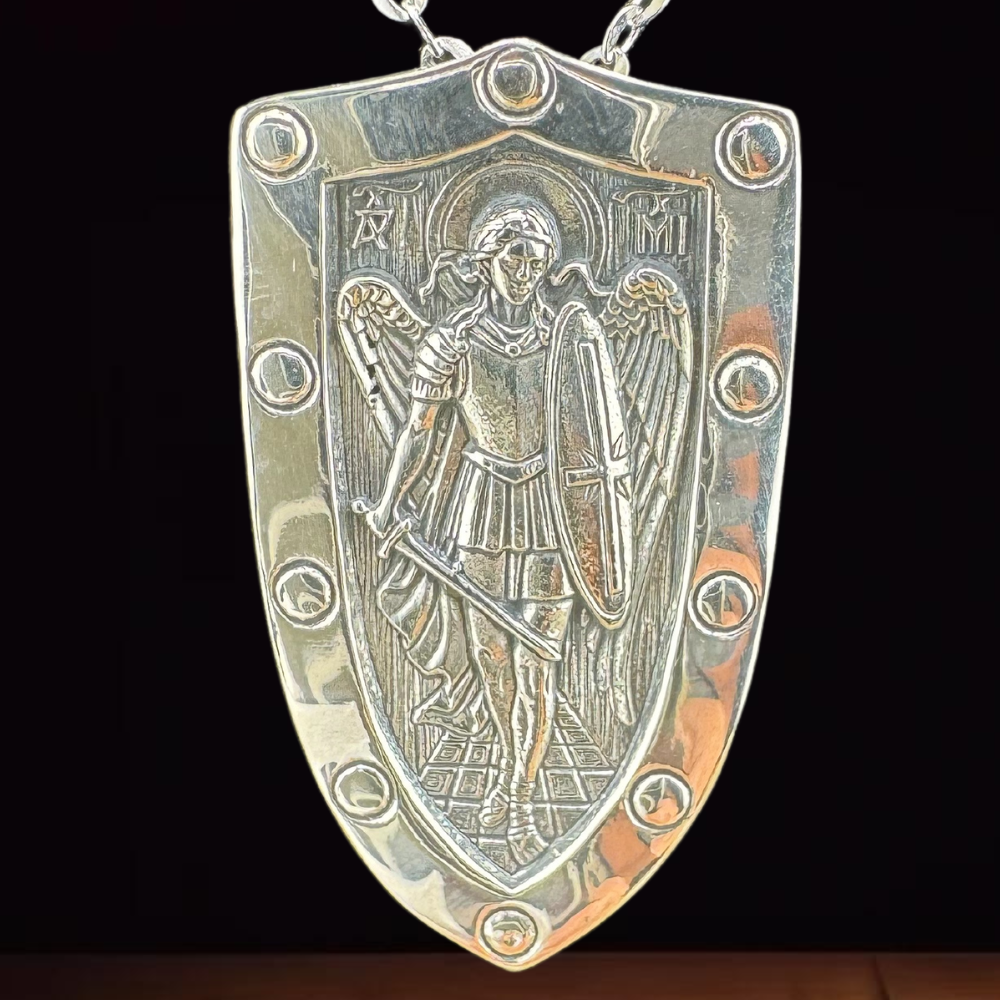 Saint Archangel Michael Pendant Silver 925 w/o Chain Baseline Saint Archangel Michael Pendant Silver 925 w/o Chain Baseline